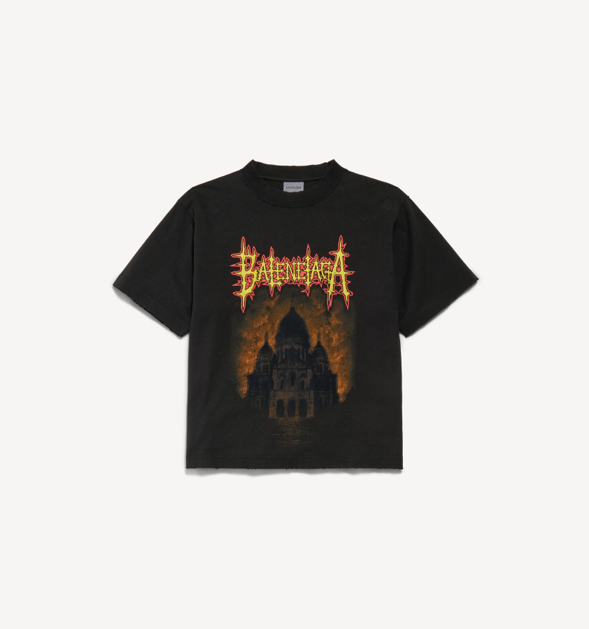 Women's Balenciaga Sacré Coeur Medium Fit T-shirt in Black