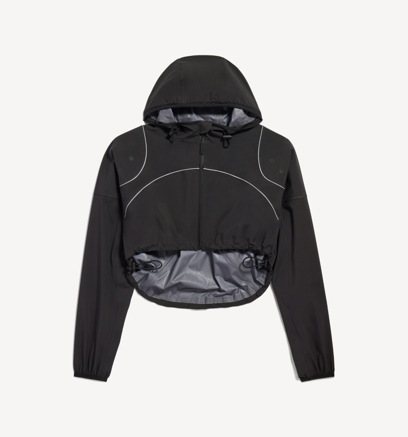 Women's Techwear Cropped Jacket in Black