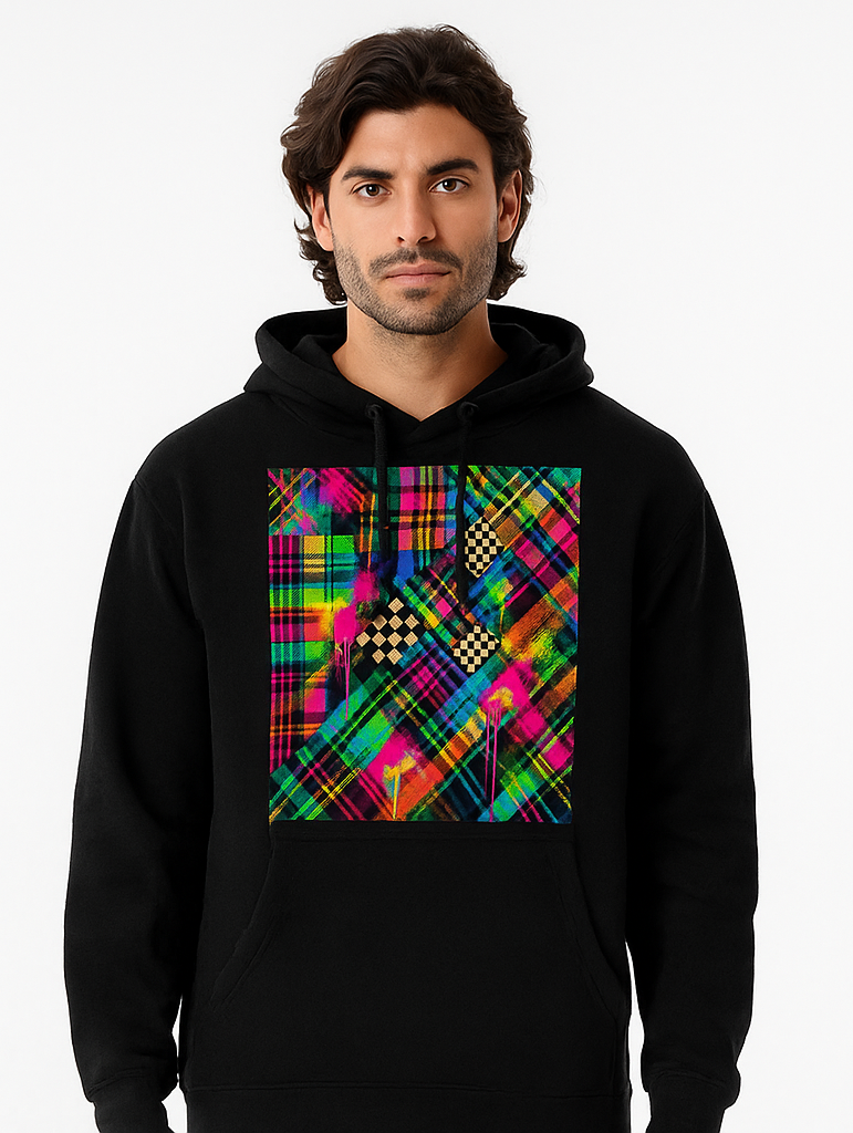 Abstract Checkerboard Streetwear Men Pullover