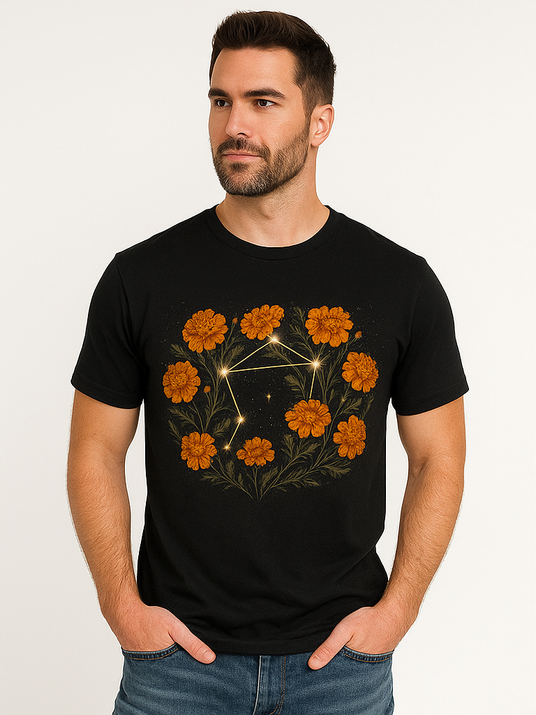 Orange Flower Wreath & White Star Tee