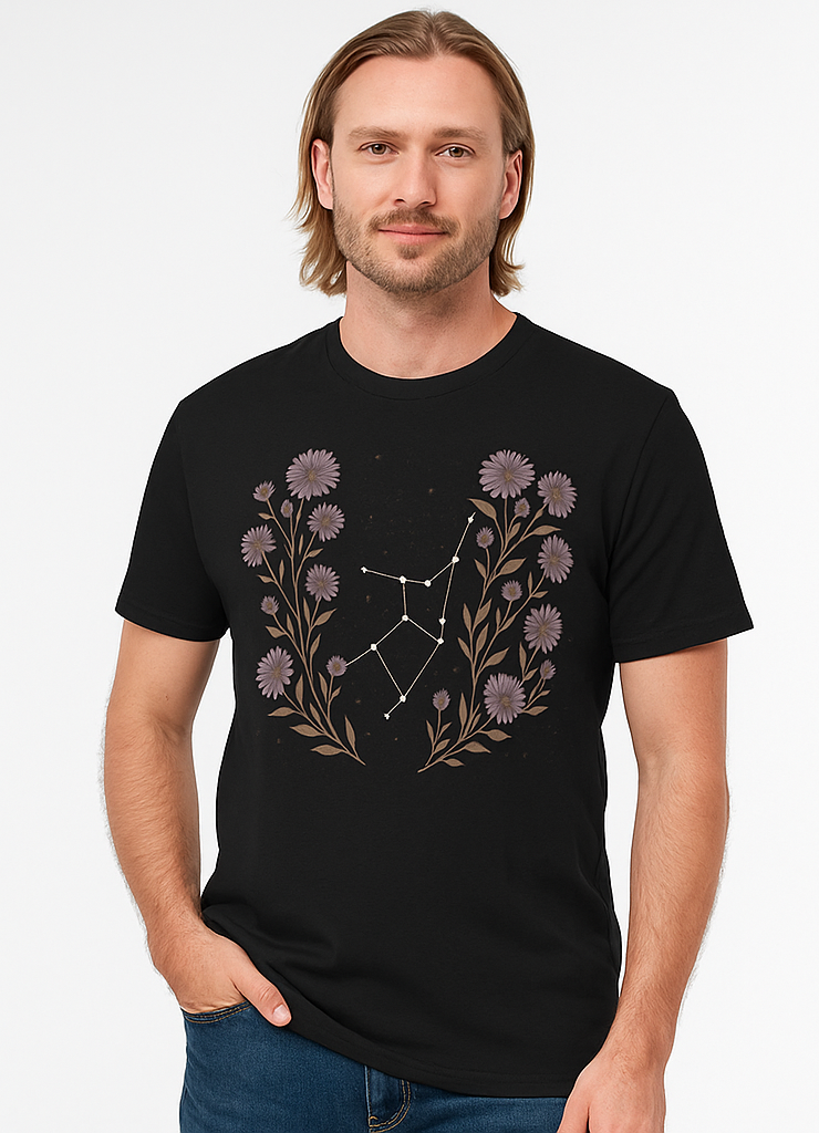 Purple Floral Constellation T-Shirt