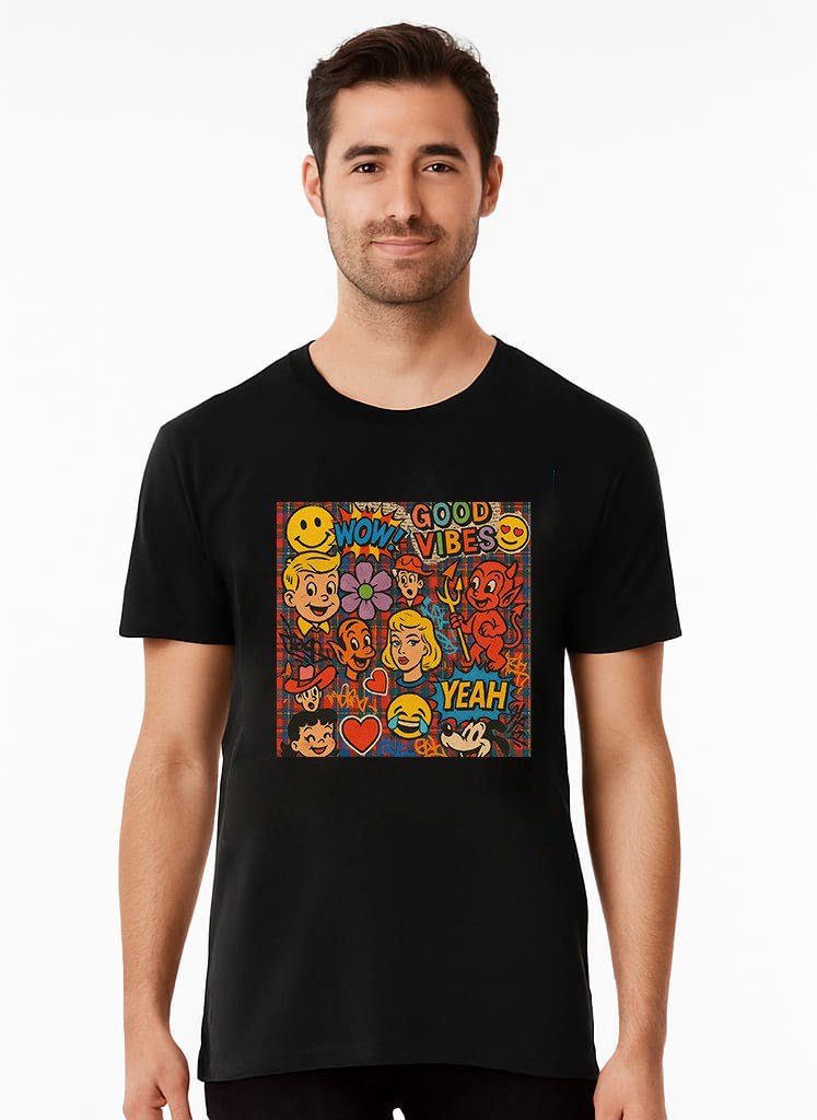 “Good Vibes” Fun Graphic Men's T-Shirt