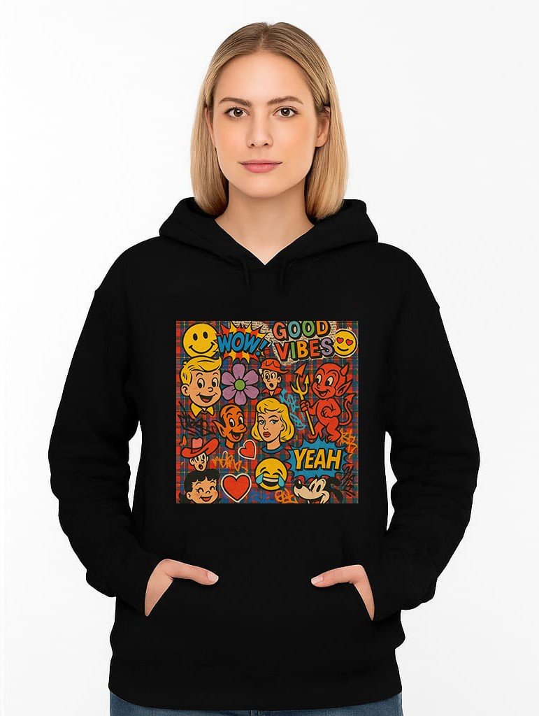 Fun Emoji Graphic Women Pullover